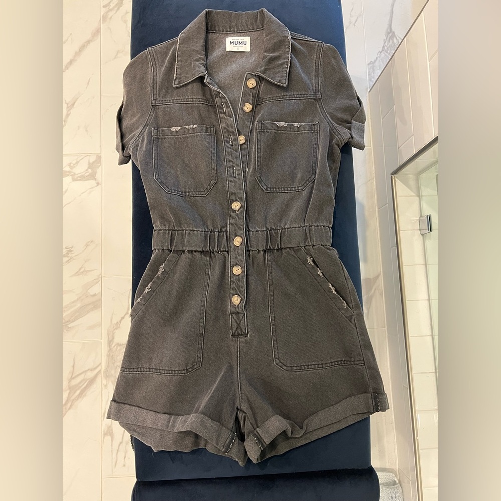 Show Me Your MuMu Charcoal Romper
